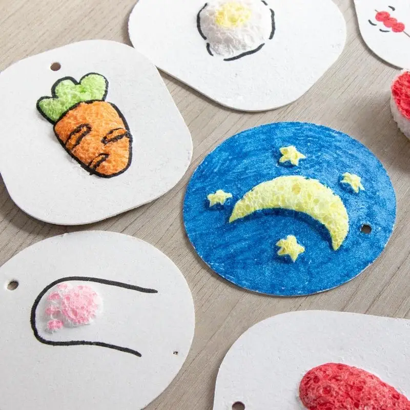 

Набор для творчества 4 в 1: развивающая доска для рисования, губчатая ткань, 3D-текстура, вспененная бумага для рисования для детей #