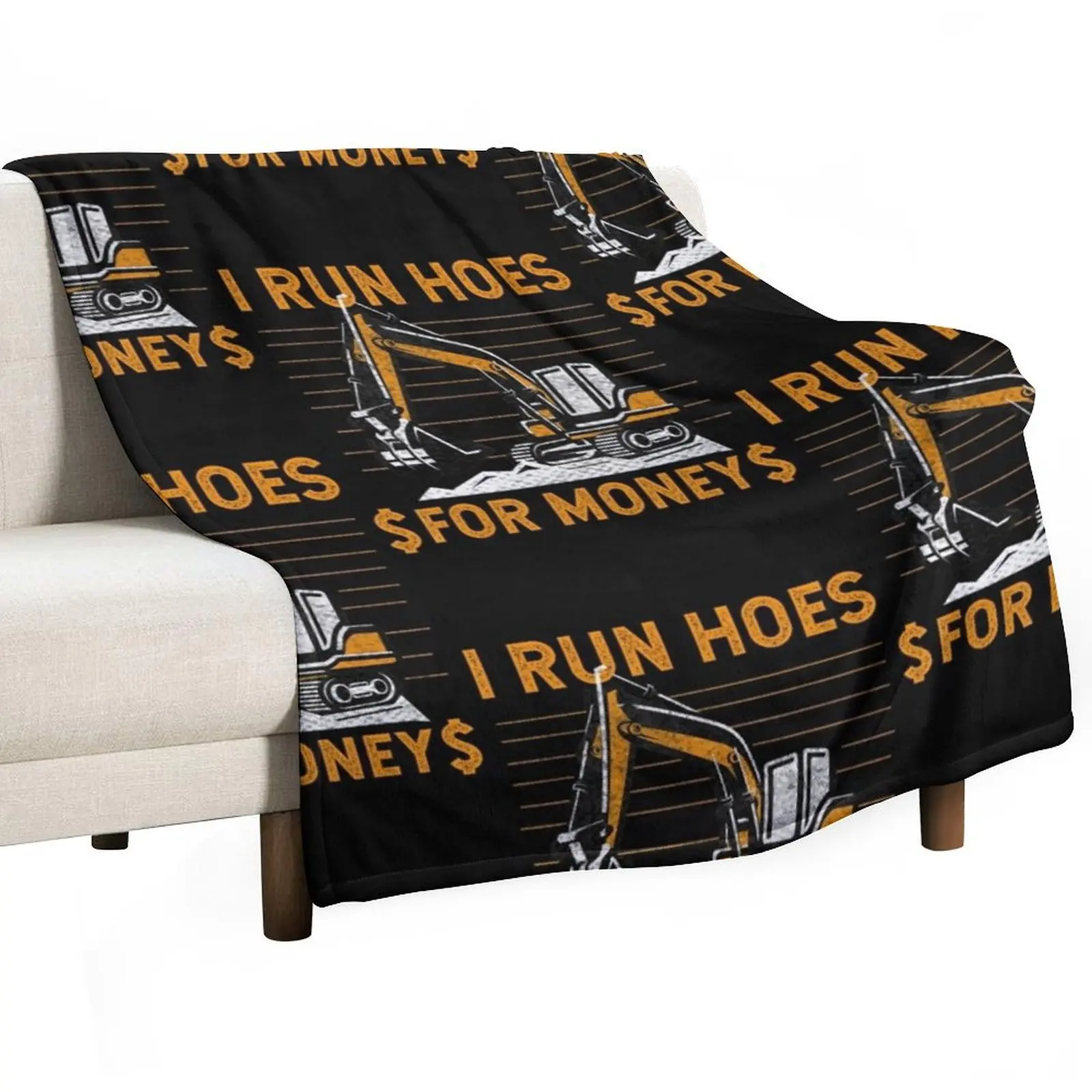 

Funny Heavy Equipment Tractor Operator Throw Blanket Bed linens Travel Blankets