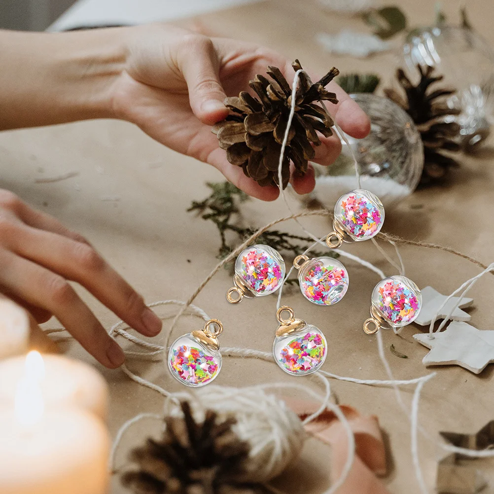 

40Pcs Shiny Sequin Ball Charms in Star Shape Perfect for DIY Jewelry Pendants Holiday Decor Scrapbooking Phone Charm Craft