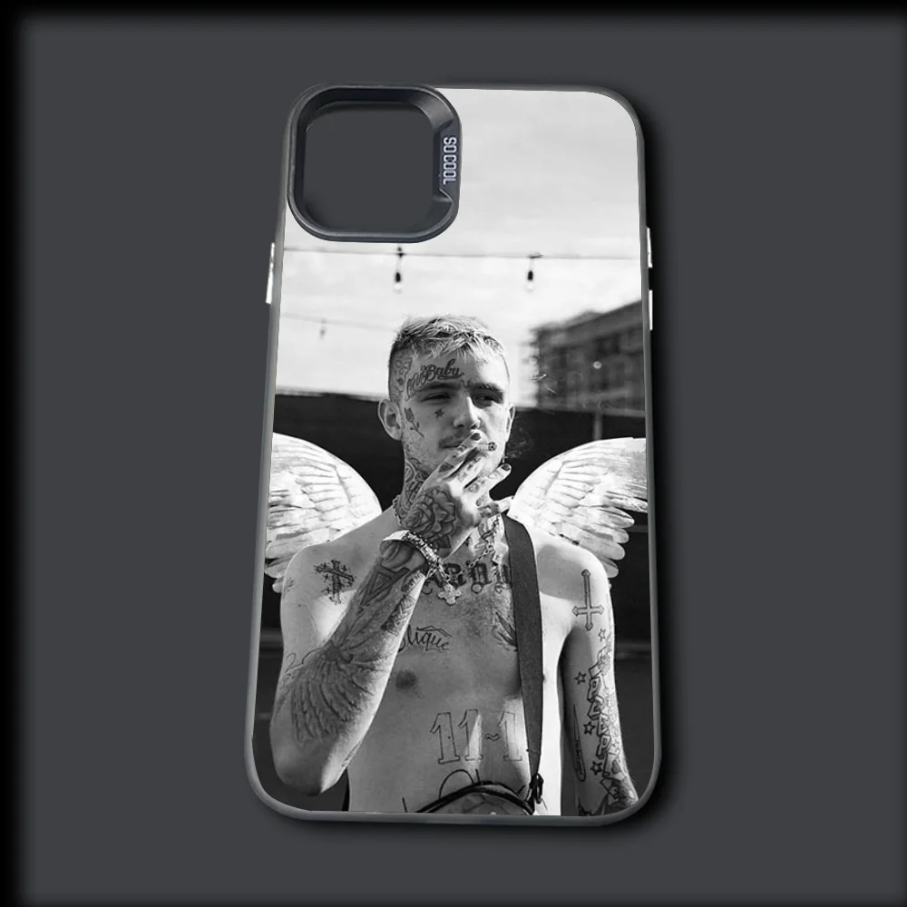 Rapper L-Lil Peep Cry Phone Case For iPhone 16,15,14,13,12,11,Mini,Pro,MAX Gray Drop Matte Shockproof Soft Cover