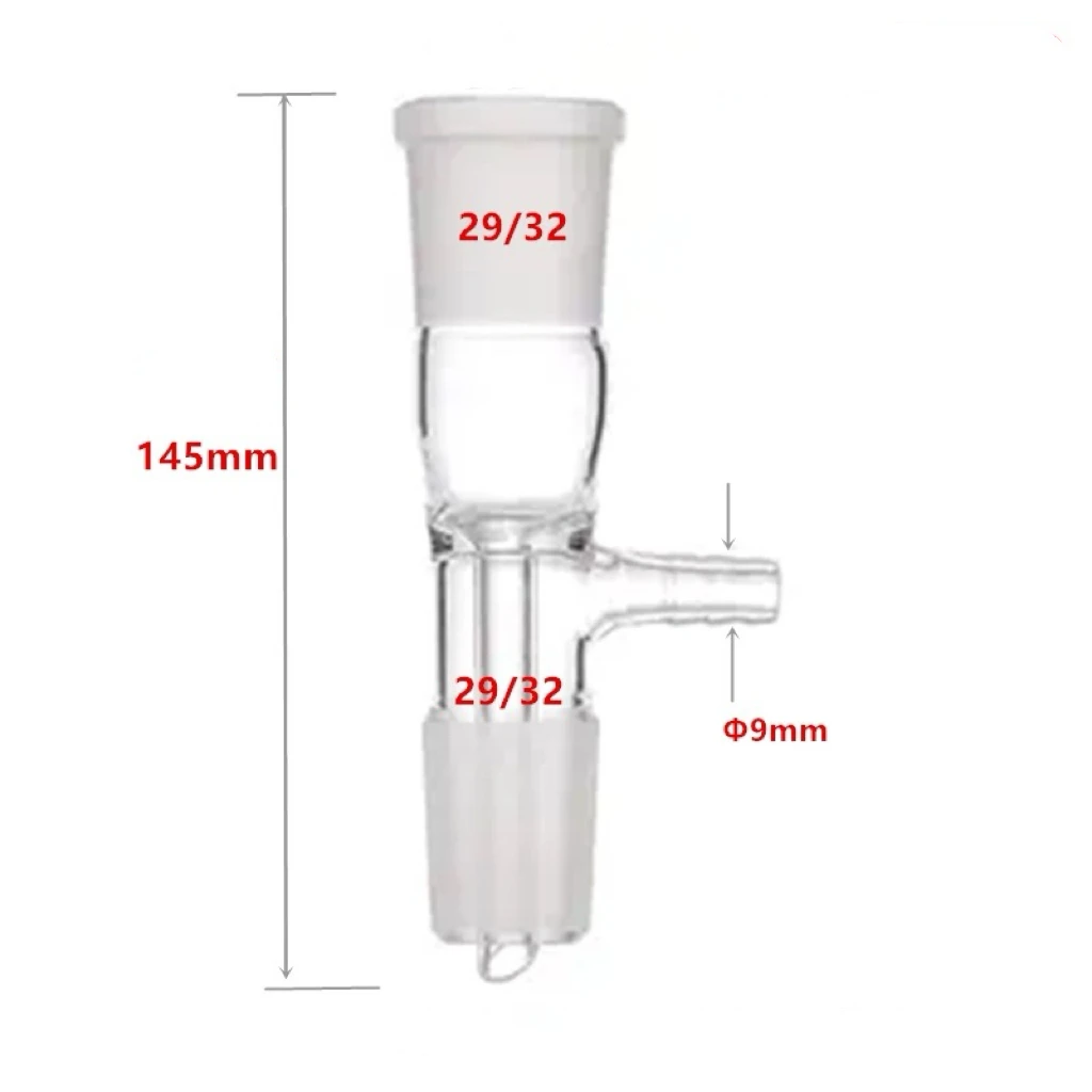 Lab Borosilicate Glass Vacuum Adapter Glassware Straight Tube Gas Inlet Take-off Adapter