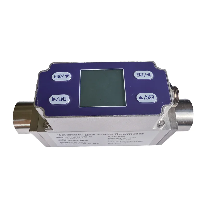 High Precision (+/-1.5%) Compressed Air Thermal Gas Mass Flow Sensor Stainless Steel 0.1L/min-3000L/min DN8~25mm