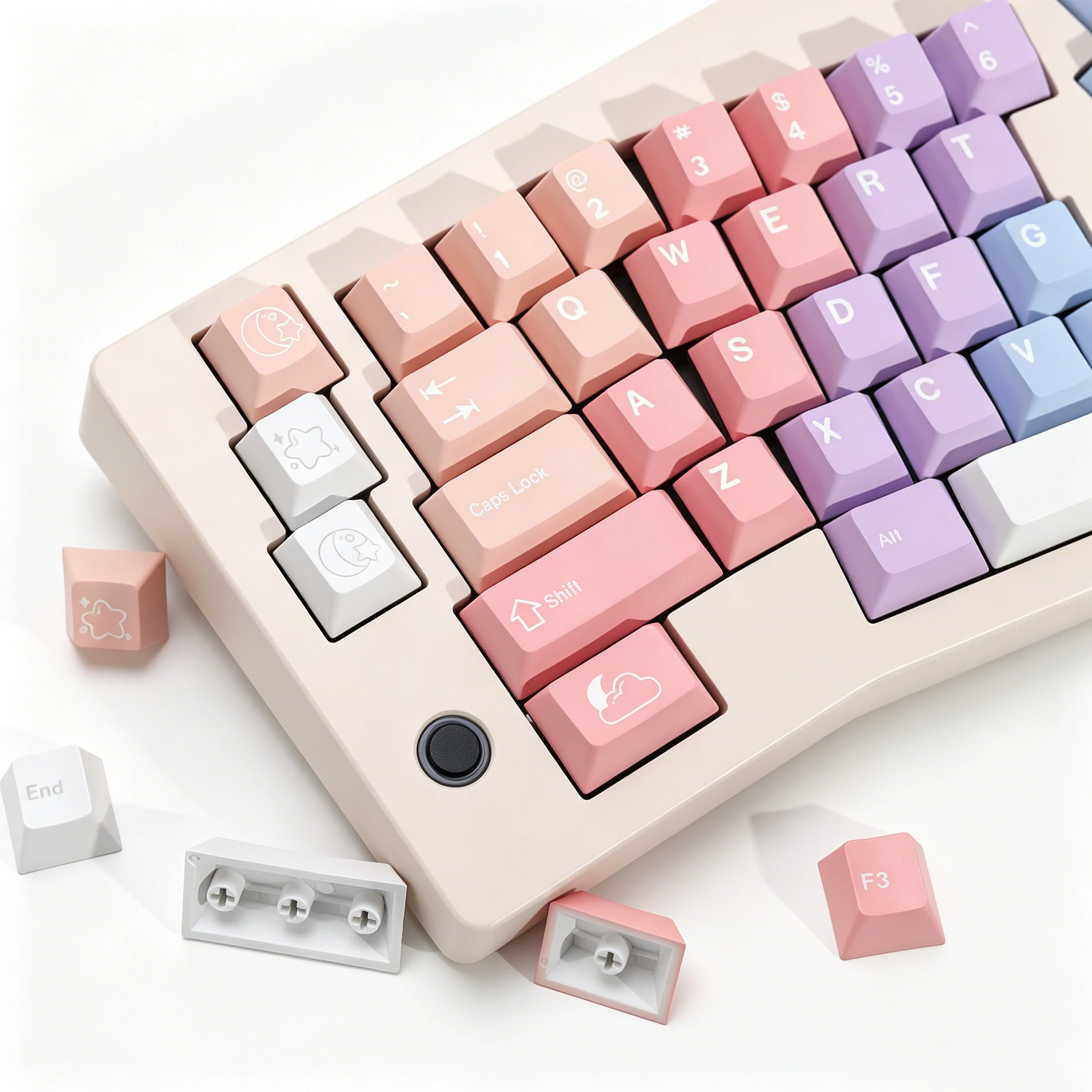 KBDiy Dreamscape Theme Keycaps Gradient Cherry Profile PBT Retro ISO Keycap For 60% Gaming Mechanical Keyboard 143 Key Caps Set