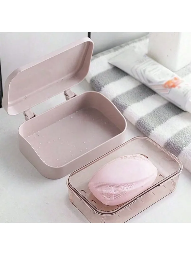 Double Layer Soap Box Travel  Soap Dish With Drainage System Transparent Storage Container For Bathroom