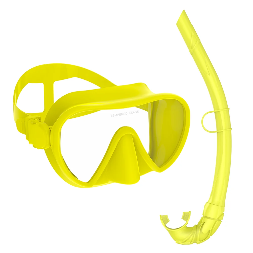 Rahmenlose Tauchmaske, Nass-Schnorchel-Set, geringe Innenvolumen, reines weiches Silikon, für Erwachsene, Schwimmtraining, Tauchbrille, verstellbar – Detail 11