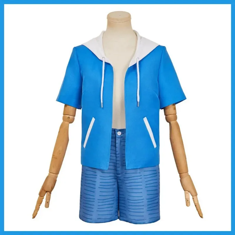 Anime nuevo ciudad de animación Nagumo Midori disfraz Cosplay verano abrigo azul Tops pantalones cortos uniforme hombre mujer traje de ocio diario; 2'a