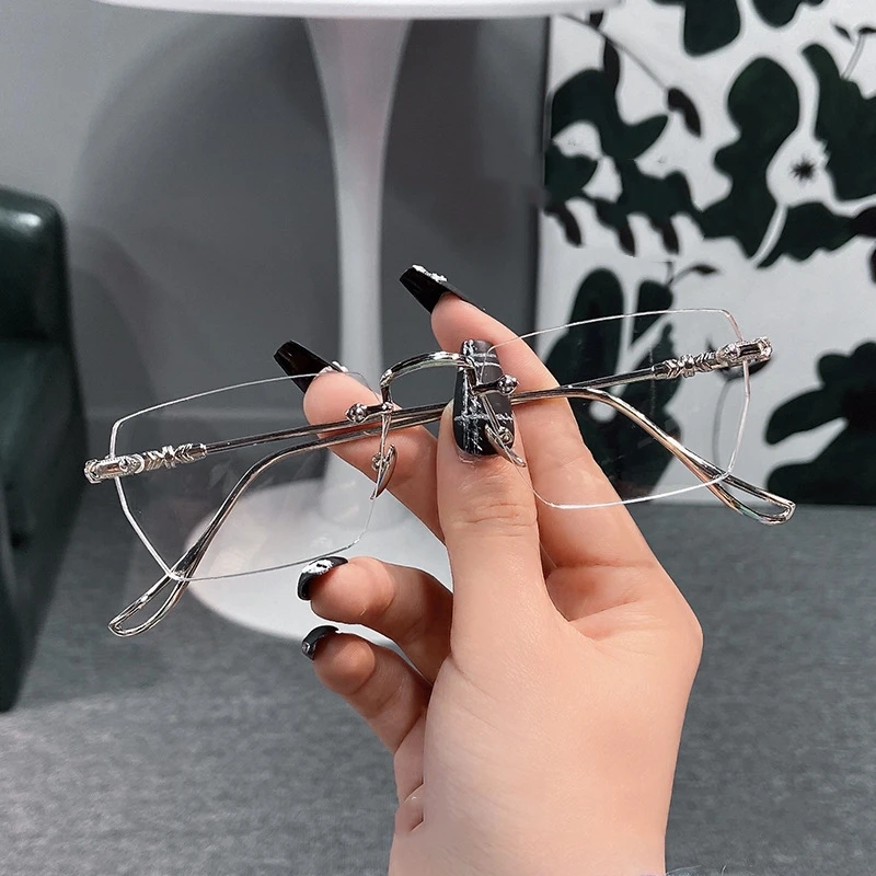 

Zilead Anti Blue Light Rimless Reading Glasses Women Men Luxury Metal Ultralight Presbyopia Eyeglasses Frameless Read Eyeglasses