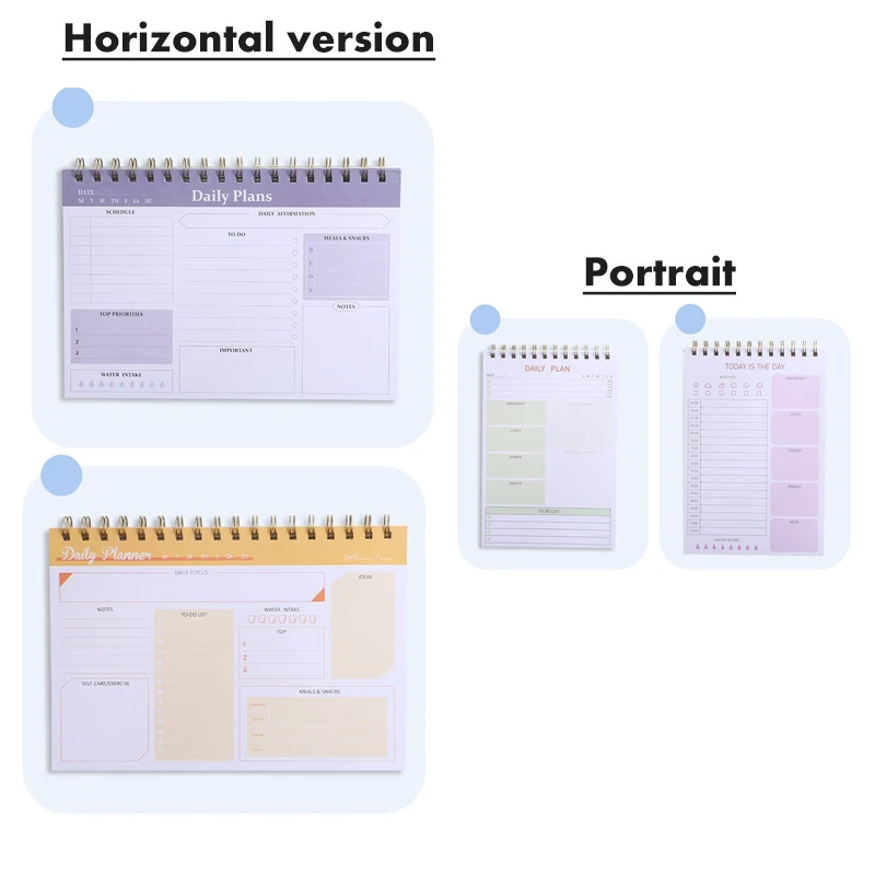To Do List Notebook 120 Pages Daily Plan Coil Notebook Spiral Notepad Planning Hourly Scheduling Notebook Schedule Book