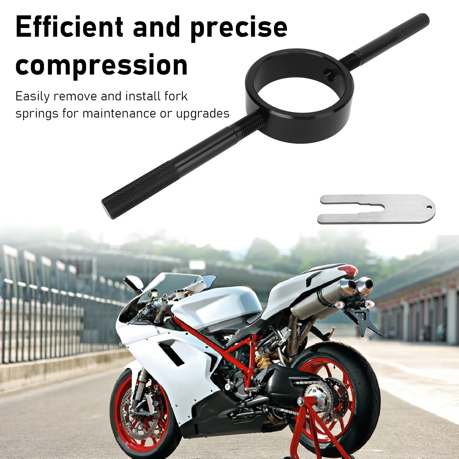 Fork Spring Compressor Tool Set Efficient Fork Service Tool Kit High Precision 6061 Aluminum for Upside Down Street Bike Forks