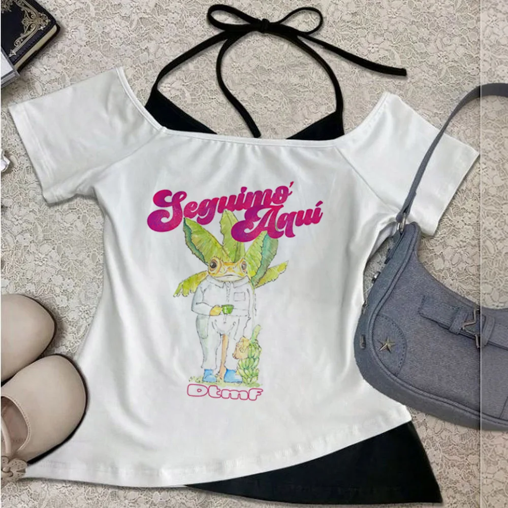 Bad Bunny cropped top ladies clearance sales emo anime 2000s t shirt streetwear gothic japan view 2