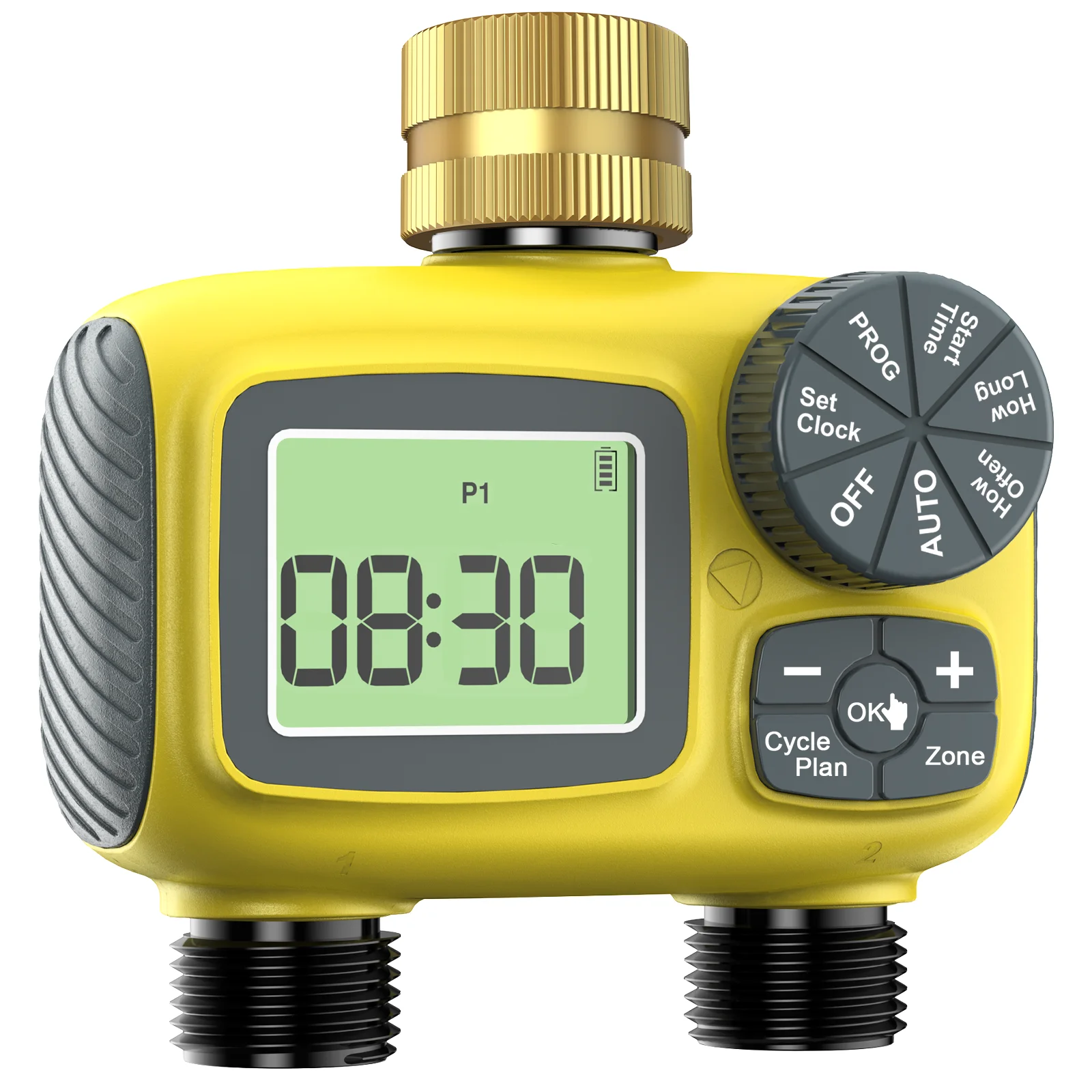 Insoma Smart Water Timer Dual Outlets Home Garden Automatic Watering Irrigation System with Brass Inlet for Outdoor