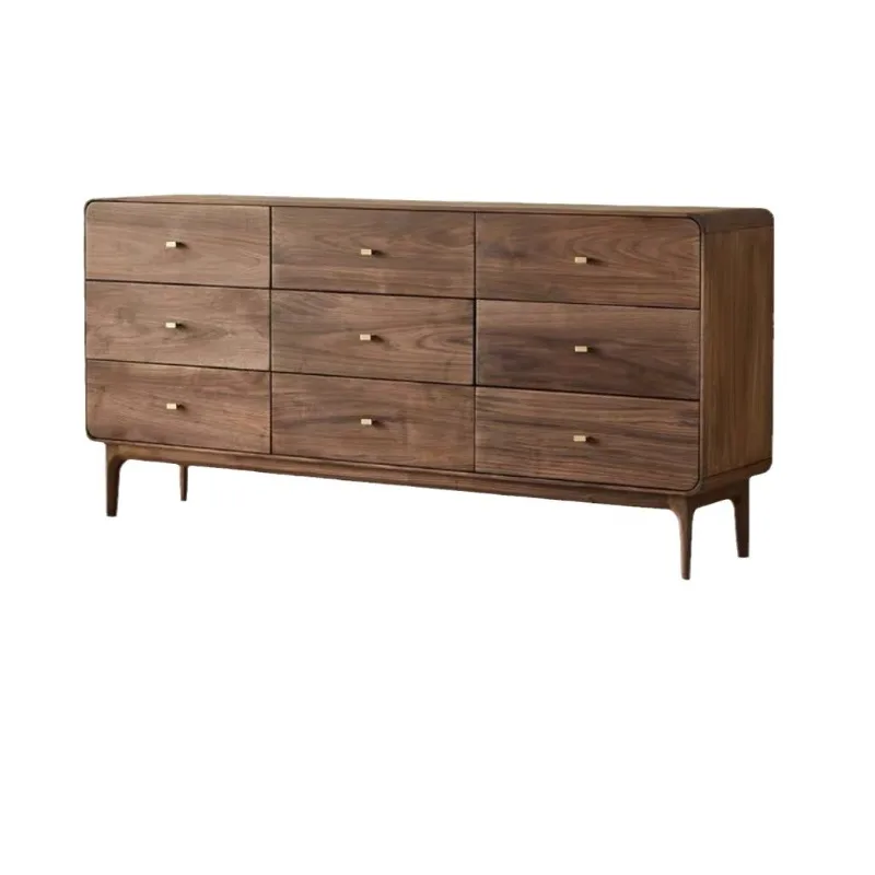 North American black walnut solid wood chest cabinet living room partition cabinet bedroom storage
