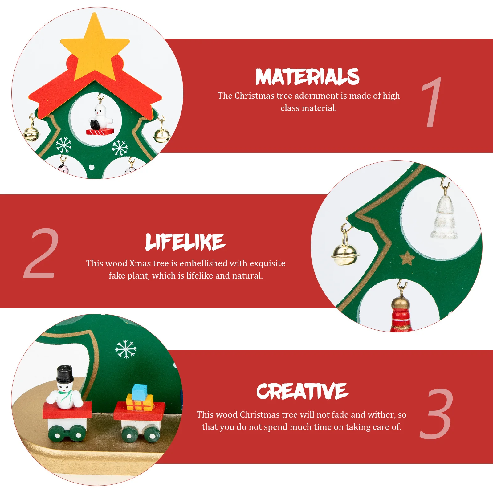 

2 Foot Mini Christmas Tree Wooden Desktop Xmas Ornament Natural Fake Plant Decor for Office Home Bar Use Mini Christmas Tree