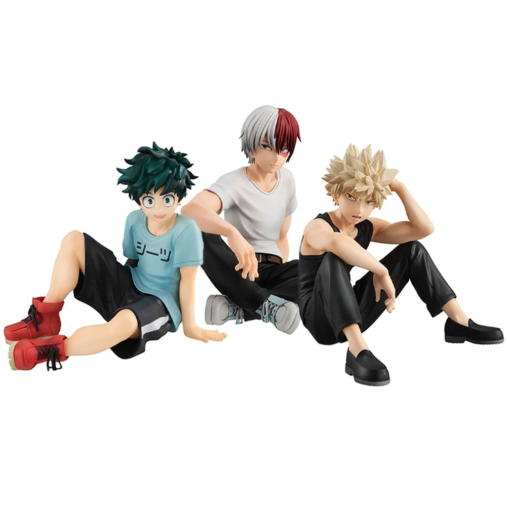 Figura de anime mha midoriya izuku figura de acción pose sentada Bakugou Katsuki estatuilla Todoroki Shouto figura PVC modelo estatua regalo
