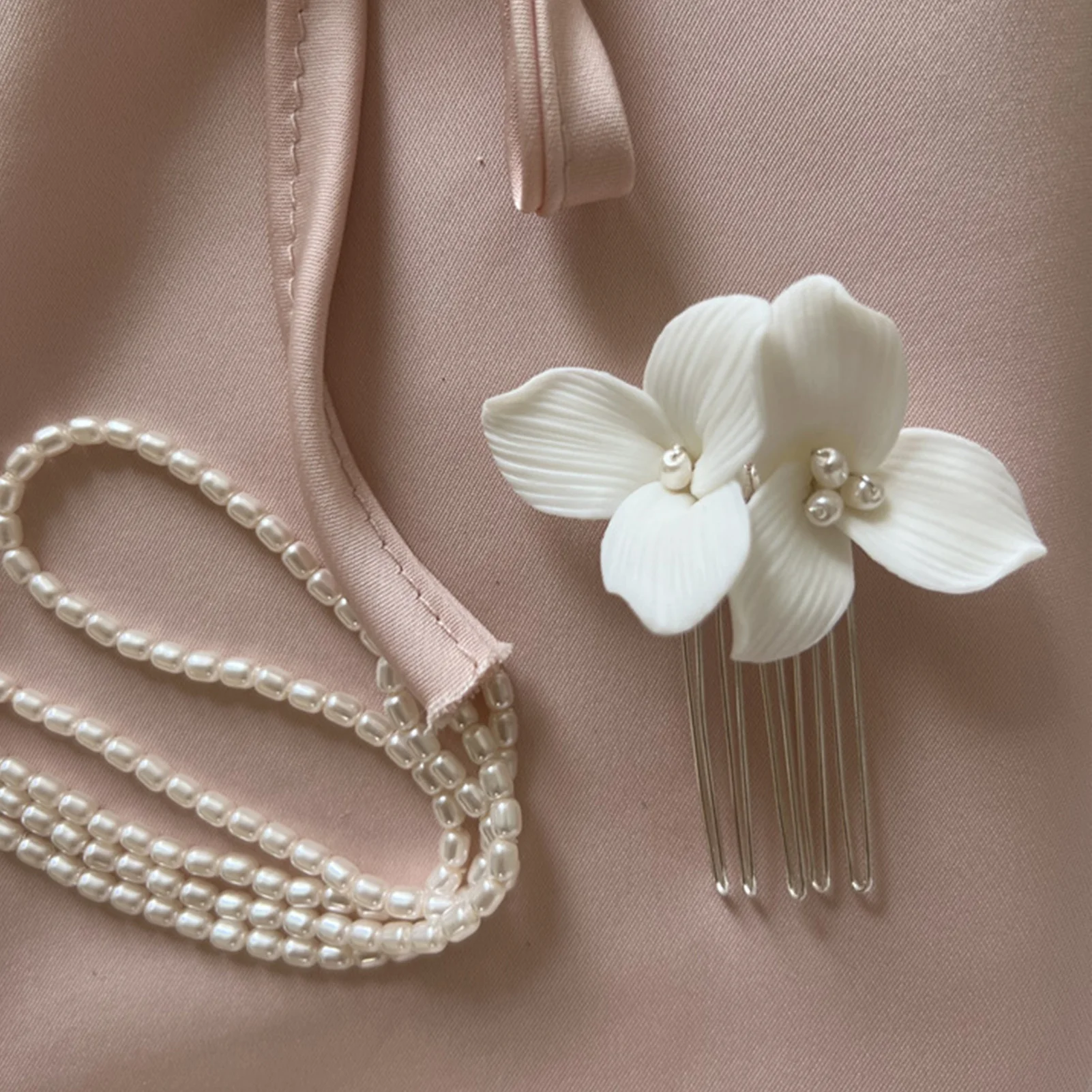 Ceramic Flower Side Hair Comb  - Hanbok Hair Pin 评论和价格