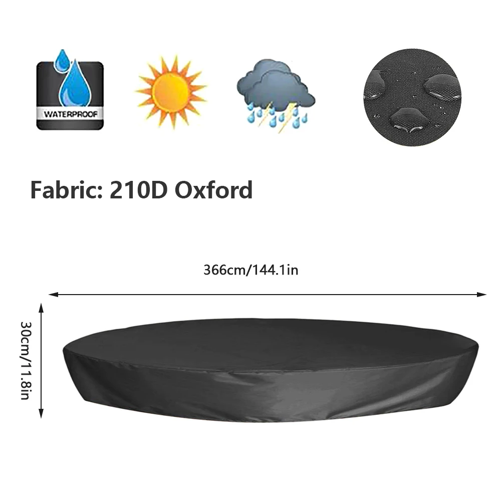 Pool Cover Round Oxford Cloth Swimming Pool Tub Cover 366 cm Outdoor Garden Pool Rain Cover Water Sports Pool Accessories