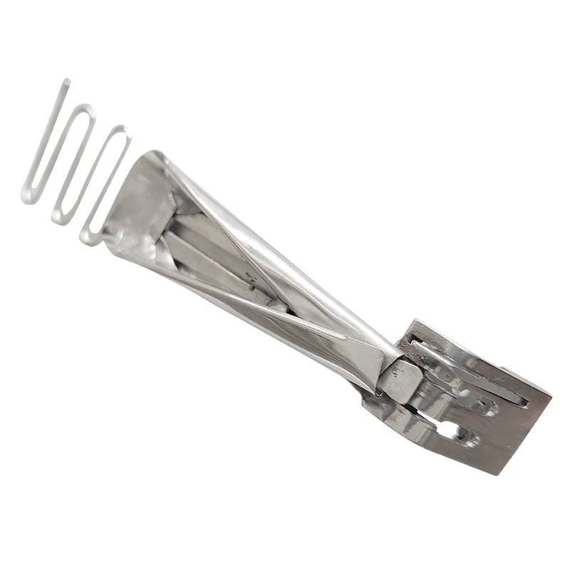 Tape Attaching Folder Foot 1/4 Single Up Turn Folder Fitted Industrial Double Needle Chainstitch Sewing Machine for Front Pocket