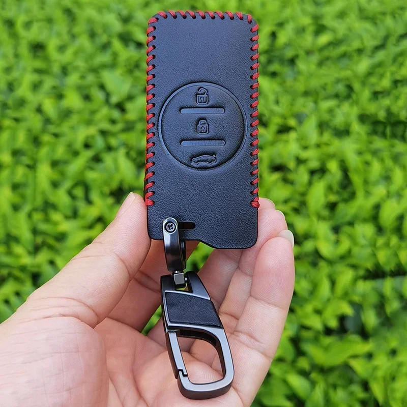 Leather Car Key Case Cover for Chery Tiggo 7 Pro 8 Pro Exeed Tiggo 2 3x Arrizo 5 Pro Gx 5x EQ7 Auto Shell Fob Holder Accessories