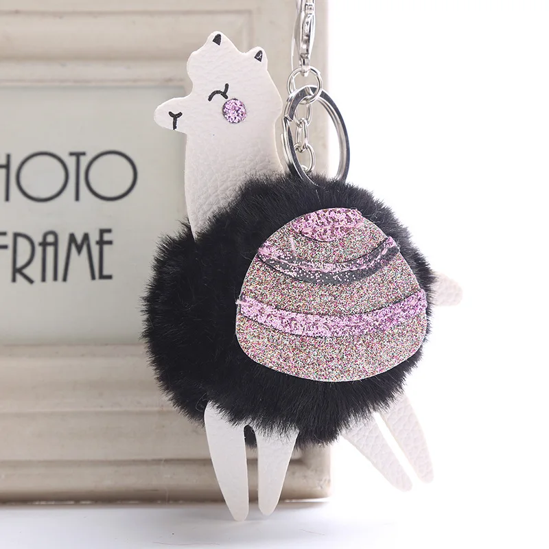 llama keychain Plush Toy Japanese Alpaca Soft Stuffed Cute Sheep Llama Animal Dolls Keychain Doll