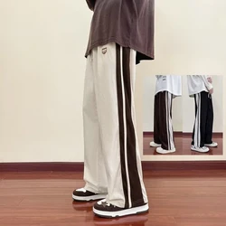 Autumn Men's Side Striped Corduroy Pants 2024 New Baggy Streetwear Straight Trousers Y2K Vintage Casual Gym Pantalones Hombre