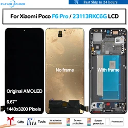 Original AMOLED For Xiaomi Poco F6 Pro 23113RKC6G Pantalla lcd Display Touch Panel Screen Digitizer Assembly Replacement Parts