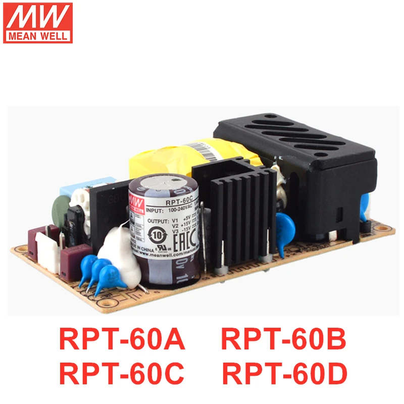 MEAN WELL PCB Type RPT-60 Series Triple Output Medical Grade Power Supply RPT-60A RPT-60B RPT-60C RPT-60D RPT-6003