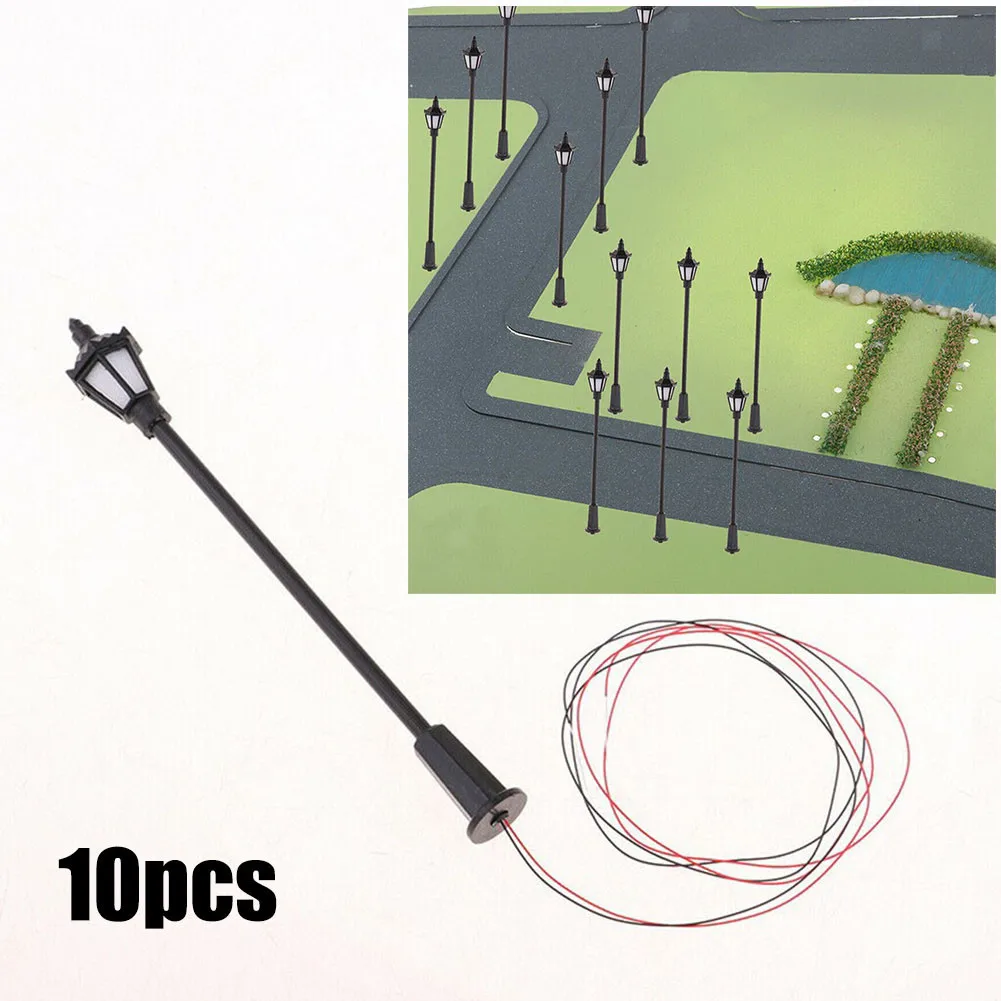 Enhance The Realism Of Your Model Railway Train 00 Park With 10x LED Street Lamp Lighting, Suitable For H0 TT Scale