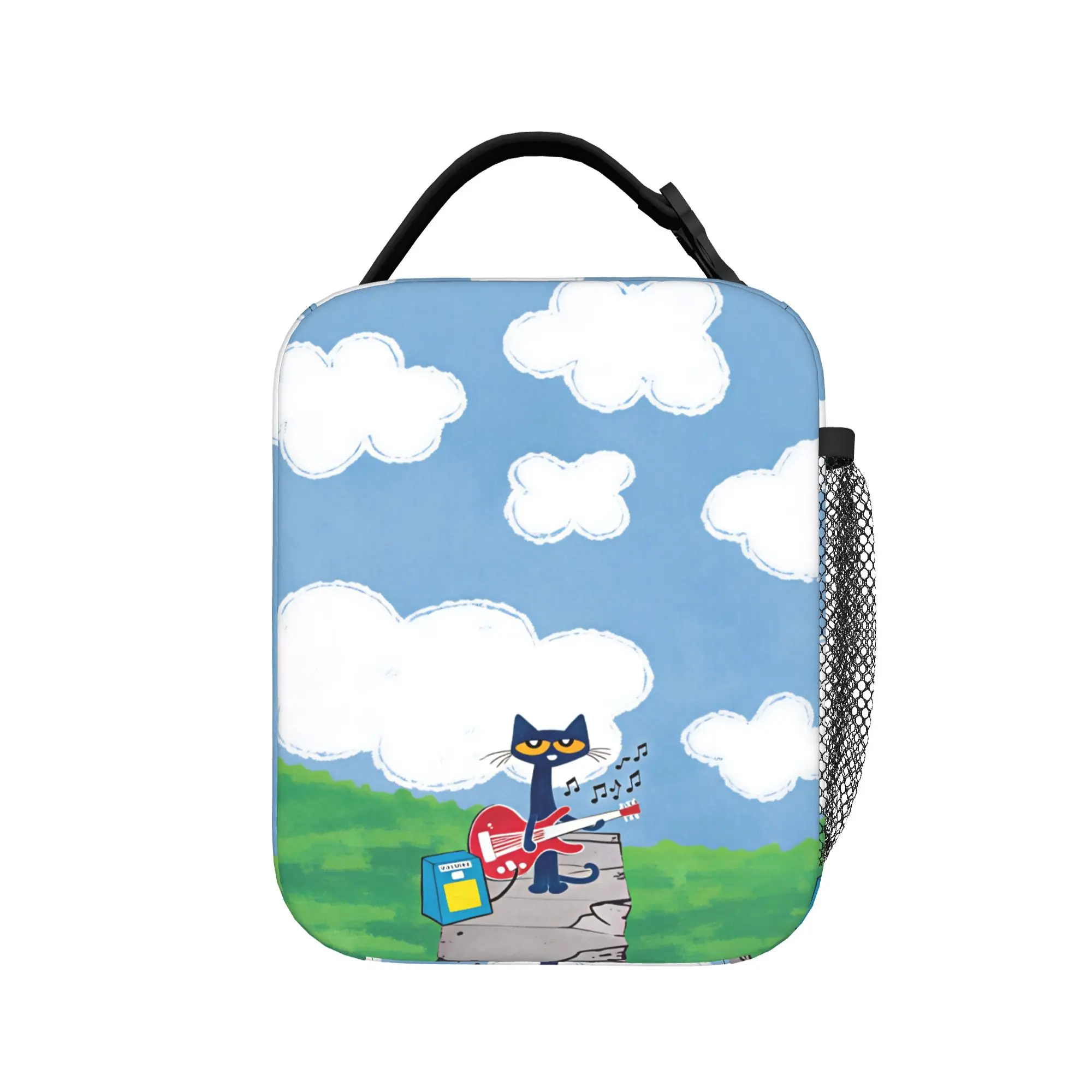Pete The Cat Stars Comic Lunch Bag  Fun Lunch Box For Men School Portable Insulated Cooler Bag Waterproof  Thermal Tote Handbags