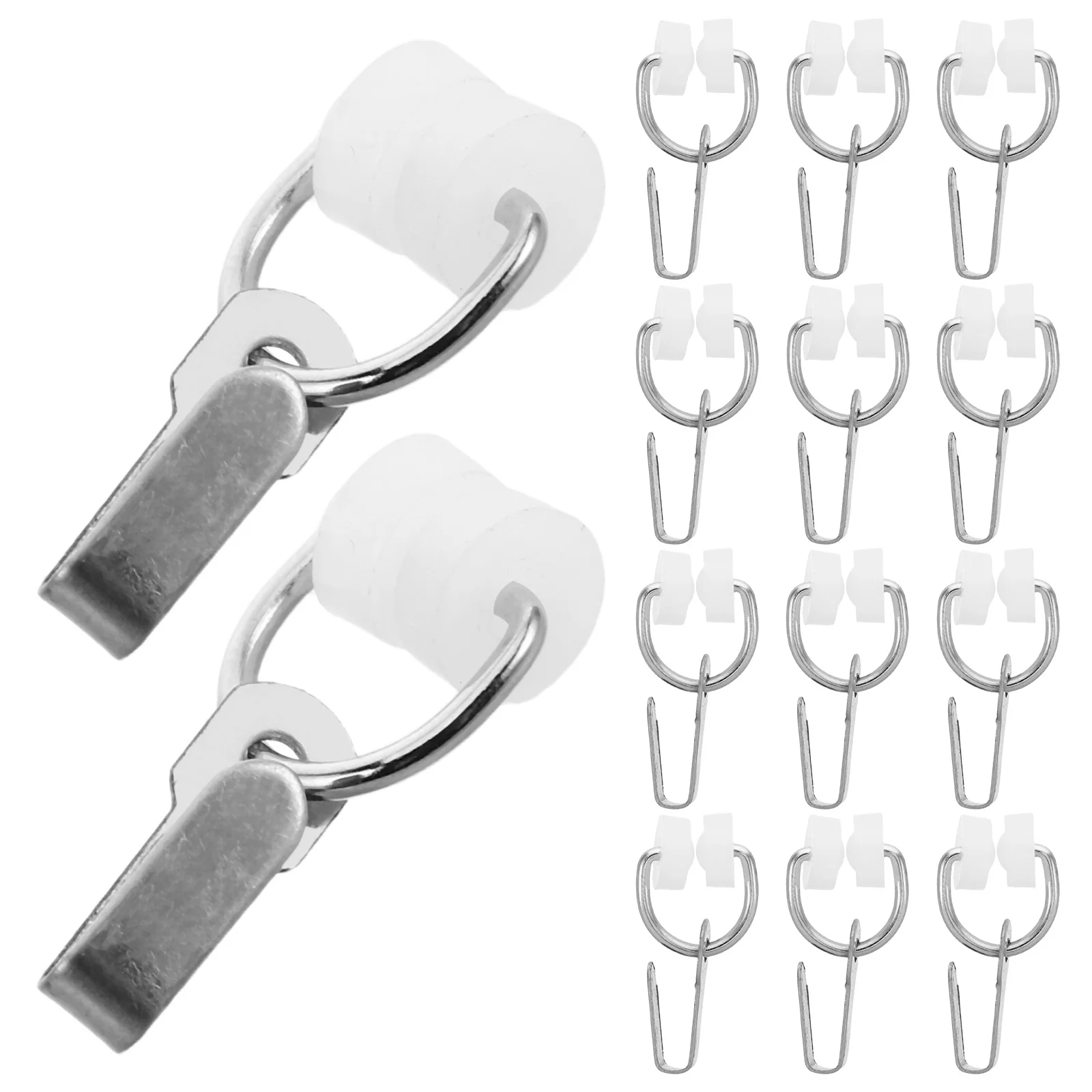

50pcs Rv Curtain Carrier Hooks T-Shaped Metal Rings Nylon Rollers Smooth Glide Track Runners For Motorhome Caravan Window