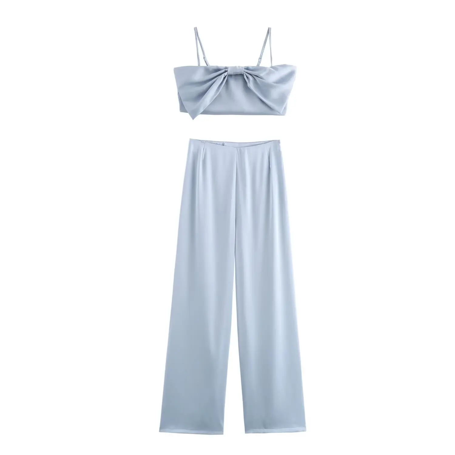 

JNLEAOG женский модный дизайн топ с открытыми плечами и длинные брюки комплект из двух предметов осенний новый универсальный комплект одежды