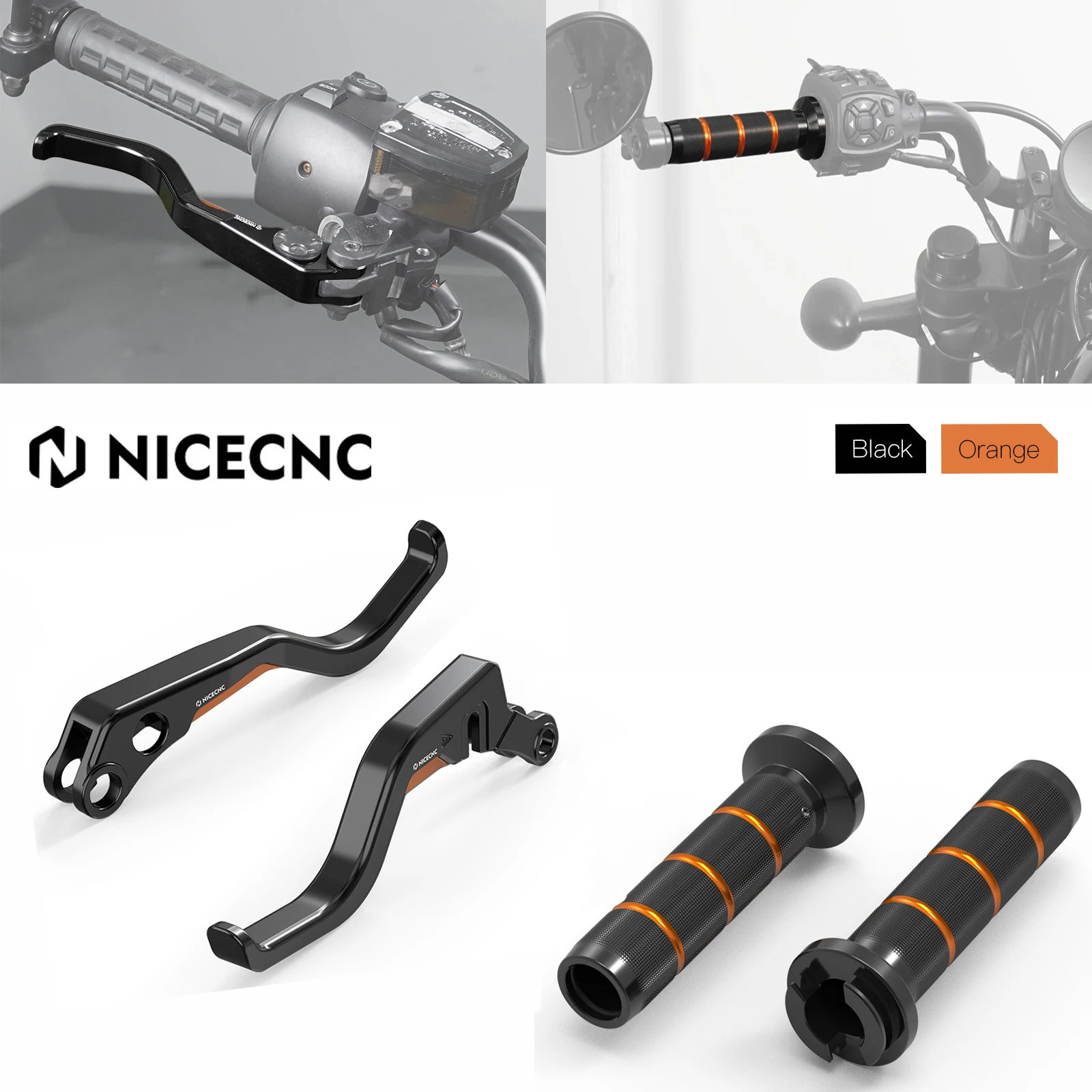 Short Brake Clutch Levers Handlebar Grips For Harley Sportster S RH1250S 2021-2024 Pan America 1250 RA1250 Nightster RH975 22-24