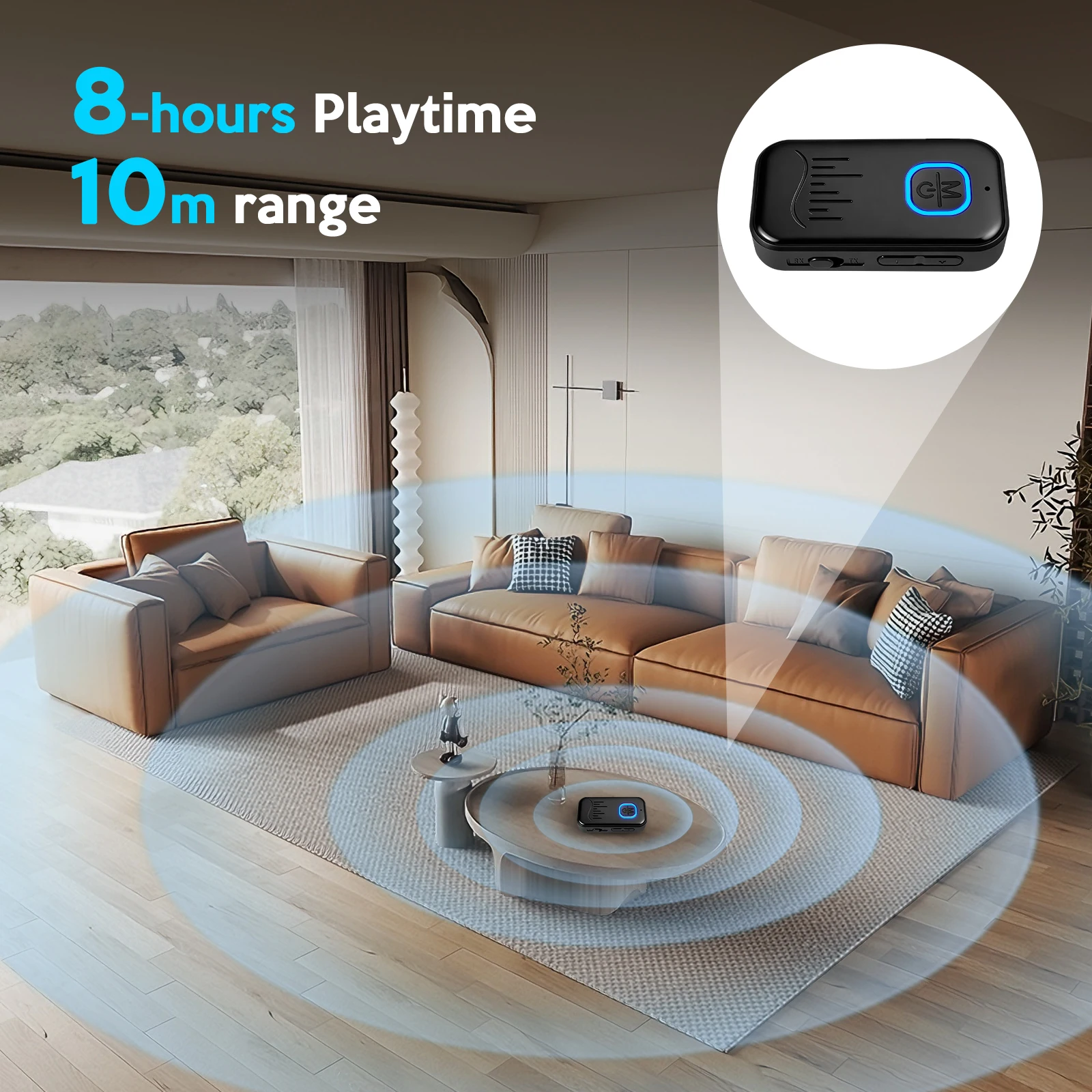 KEBIDUMEI 2-In-1 Bluetooth 6.0 Receiver Transmitter 3.5mm AUX Lossless Sound MIC Wireless Audio Adapter For Car Speaker TV PC view 6
