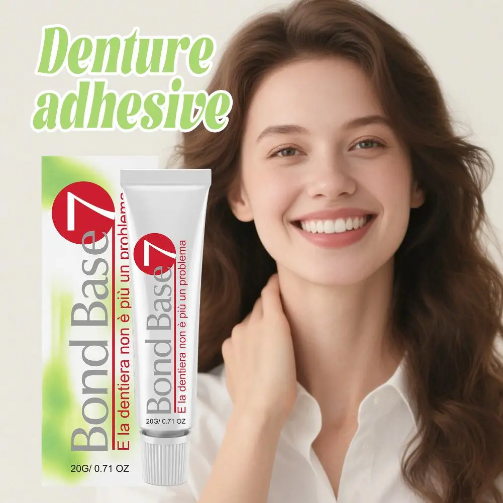 Denture Adhesive Cream Long Lasting Firm Hold Comfortable Natural Fit Prevent Denture Shifting Daily False Teeth Care 20g