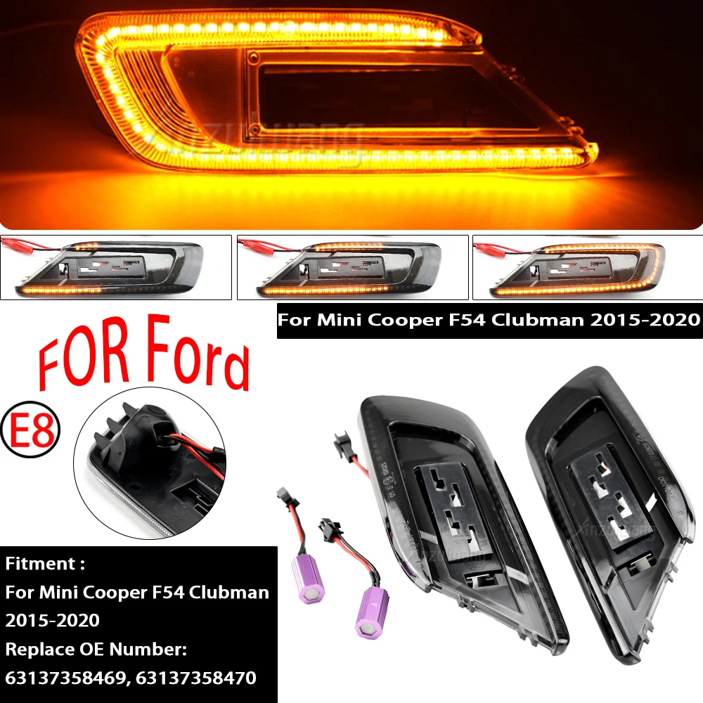 

For Mini Cooper F54 Clubman 2015 2016 2017 2018 2019 2020 Dynamic LED Side Fender Marker Light Flashing Sequential Turn Signal