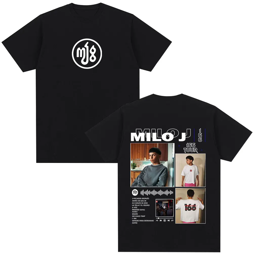 

Rapper Milo J 166 Album Tour Merch T Shirt Men Women Fashion Hip Hop T-shirt Cotton Casual Oversized Short Sleeve T-shirts Tops