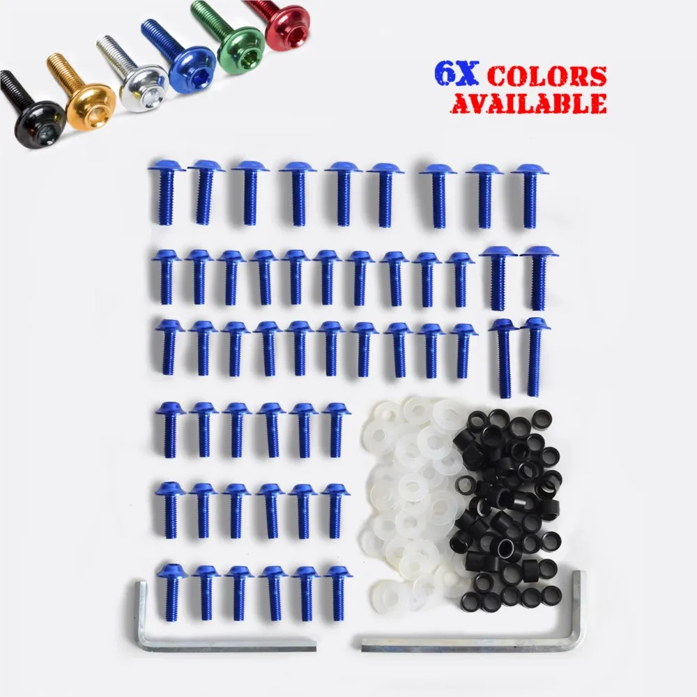 158PCS Motorcycle Fairing Bolts Fastener Clips Screw For Yamaha YZF R6 YZFR6 1999-2002 2000 2001 Aluminum Fairing Bolt Kit Body
