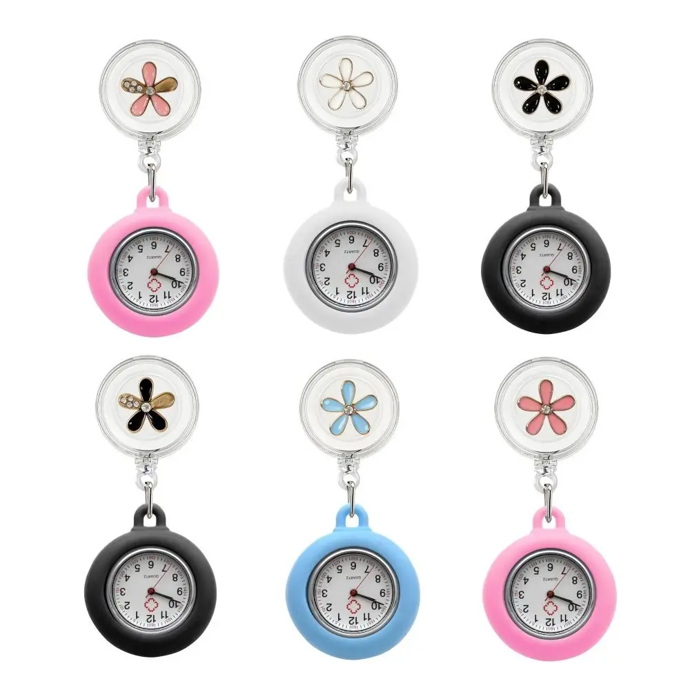 Retractable Badge Reel Retractable Nurse Watch Decorative Pendant Anti-Lost Fob Watch Practical Retractable Pocket Watch Staff
