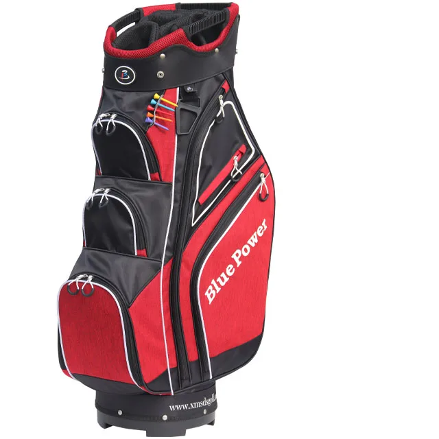 

New Arrival Pouch Red Golf Cart Bag For Mens With 14 Way Full Length Dividers Wholesale Golf Club Bag