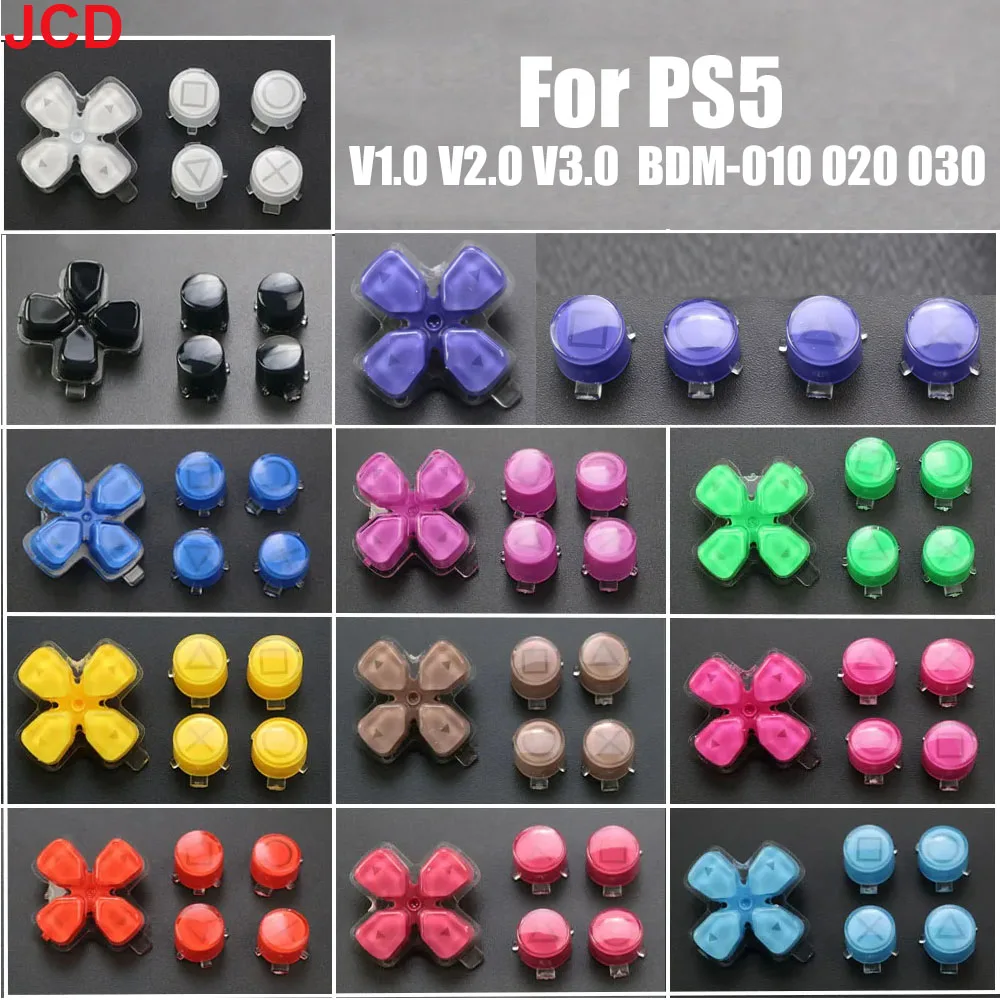 

JCD For PS5 V1 V2 V3 BDM-010 020 030 Controller Gamepad D-Pad A B X Y Cross Crystal Button Replacement Direction Function Key