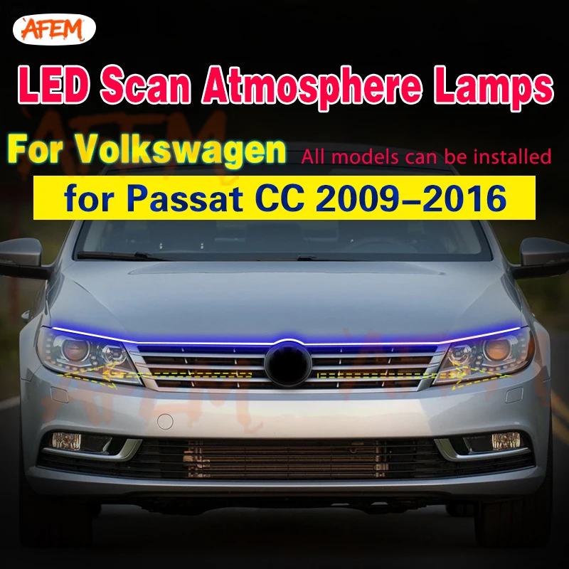 Car Flashing Car light For VW PASSAT CC 2009-2016 LED DRL Daytime running lights with Start Scan Waterproof Flexible Light Strip