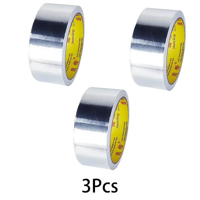 1 Rolle hochtemperaturbeständiges Aluminiumfolienband, wasser- und ölbeständig, flammhemmend und sonnenbeständig, handreißbar
