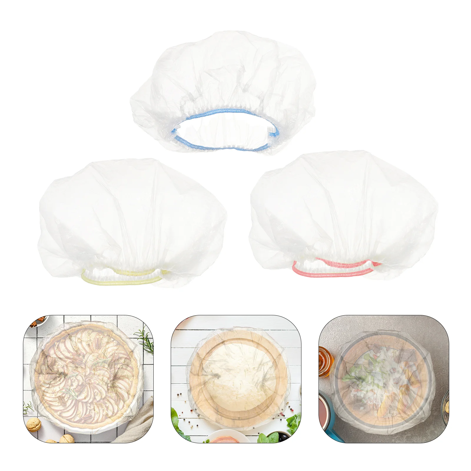 

100Pcs Bowl Cover for Bread Proofing Reusable Elastic Covers Kitchen Containers Food Preservation Stretchable Plastic Wrap