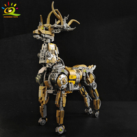 HUIQIBAO 924PCS MOC Technical Elk Model Deer Building Blocks Mechanical Animal Bricks Set City Construction Toys for Children