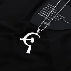 USSR Faith Charms Pendant Sickle Hammer Necklace Men Fashion Jewelry Chain Boy Gadgets Lovers Gifts For Male Female Women Girls