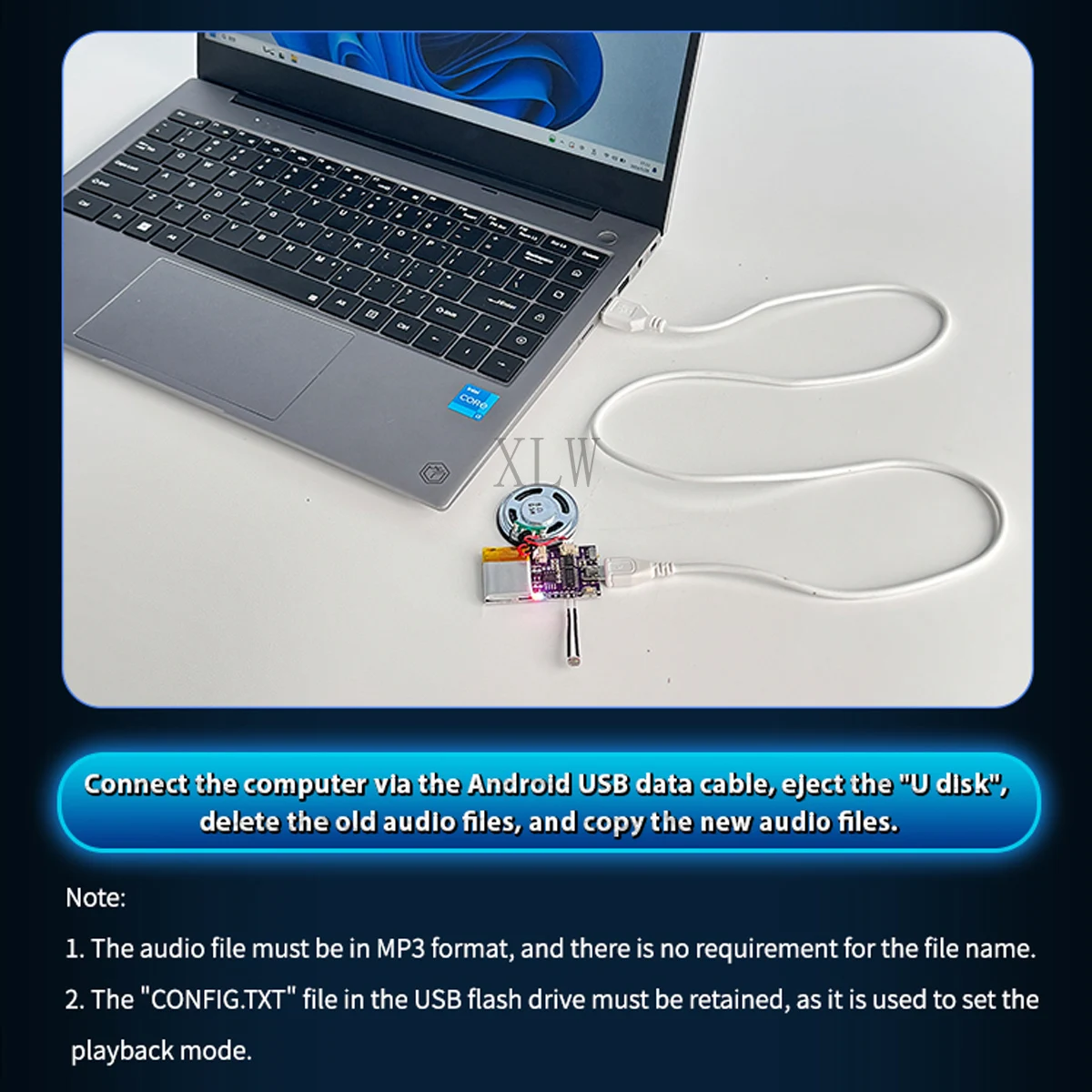 Afbeelding 5: MP3-muziekgeluidsmodule, 4 MB / 16 MB USB-download Voice Chips Lichtsensorbediening Afspelen voor Kerstmis Verjaardagskaart Speelgoed Geschenken