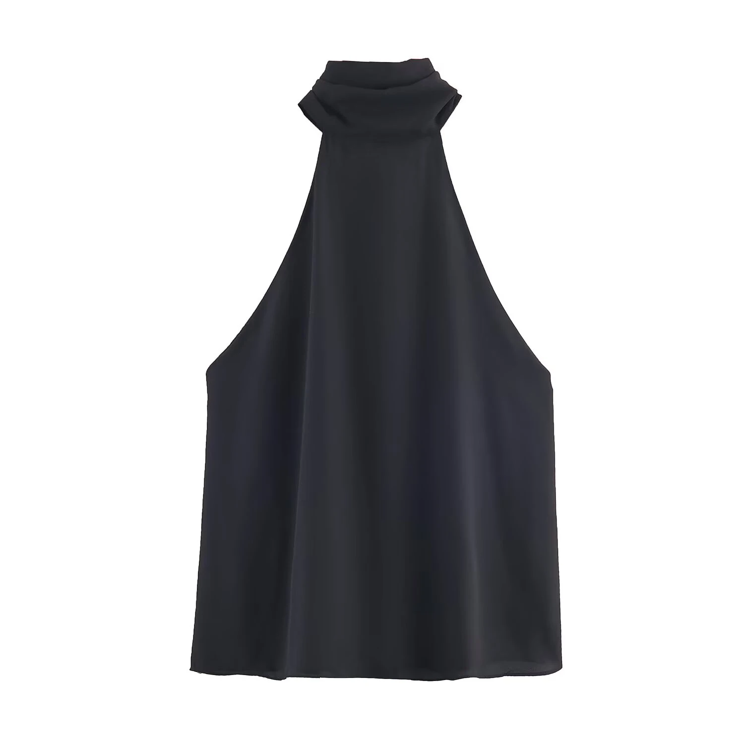 ملابس نسائية على الطراز الأوروبي والأمريكي موضة جديدة 2025 متعددة الاستخدامات بدون أكمام مزخرفة بفيونكة وياقة عنق معلقة #2