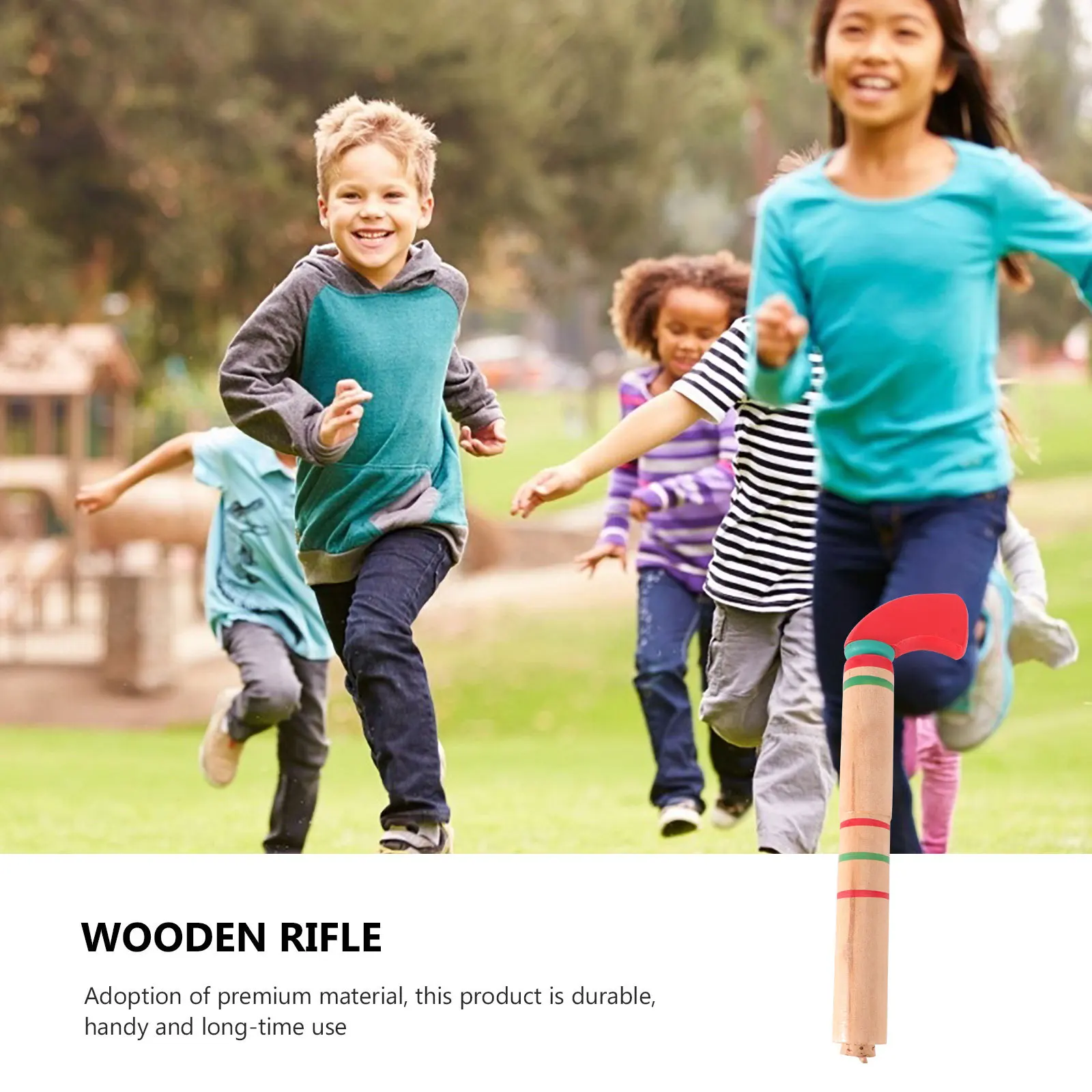 

Wooden Rattle Gun Premium Durable Handheld For Kids Early Education Brain Exercise Manual Coordination Pulling Type Plaything