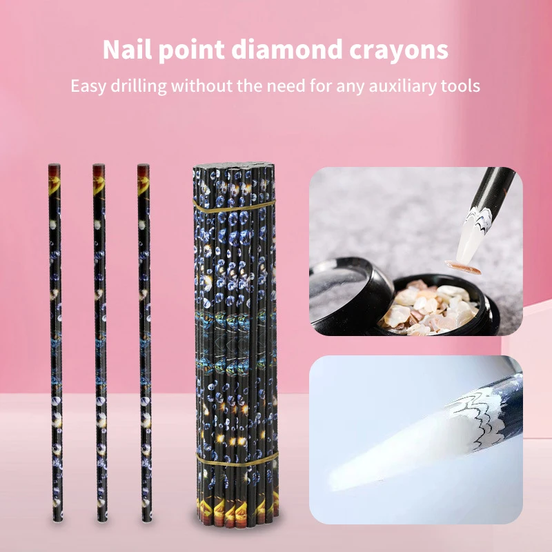 1pcs Crayon Wax Dotting Pen Pencil Nail Art Self-adhesive Rhinestones Gems Drilling Picking Picker Tips Manicure Tools