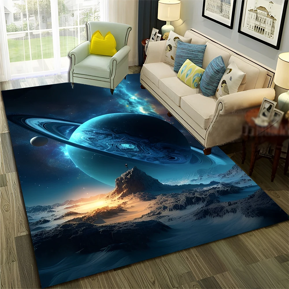 

3D Universe Space Galaxy Planet Star Carpet Rug for Home Living Room Bedroom Sofa Doormat Decor,Kid Area Rug Non-slip Floor Mat