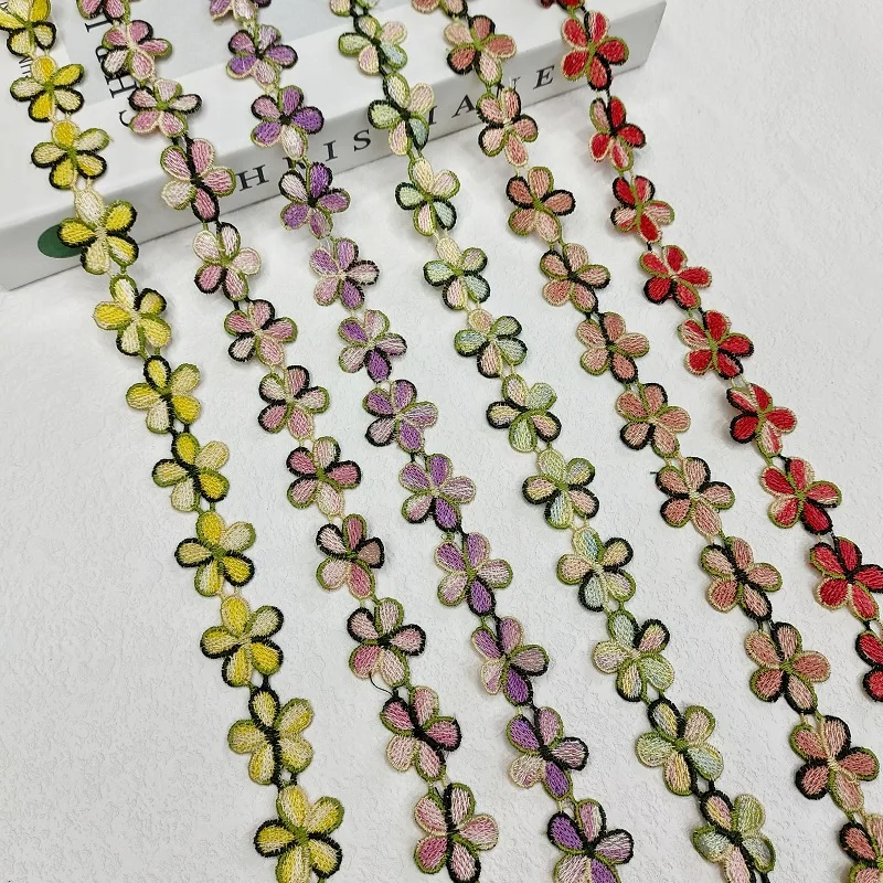 

2.5cm Gradient Color 5-petal Water-soluble Embroidery Kindergarten Countryside Style Clothing Hat Clothing Curtain Decoration